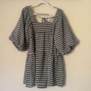 Stylish Black and White Gingham Dress